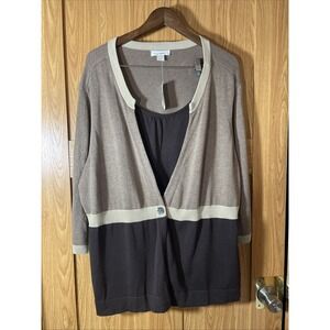Ladies 2xl Cj Banks New With Tags Top With3/4‎ Sleeves Browns